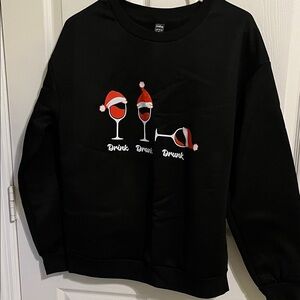 SHEIN Black Crewneck Sweatshirt with Branded Tag